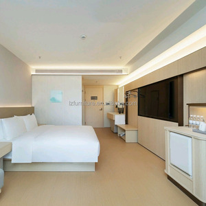 3 Star Hotel Project Furniture Complete Bedroom Sets Wooden Bed Frame With Headbaord <b>Sofa</b> <b>Side</b> <b>Table</b> TV Cabinet Wardrobe & Desk - Product Image 1