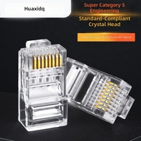 Connecteur RJ45 & RJ11, Prise Modulaire Plaquée Or Cat5e Cat6, Connecteur Transparent pour Câble Ethernet & Téléphonique en PC