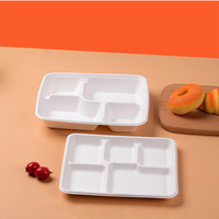 Contenants alimentaires jetables en PLA en gros, emballages à emporter, boîtes de restauration rapide, boîtes biodégradables en pulpe pour déjeuner, sushi, nouilles, jus