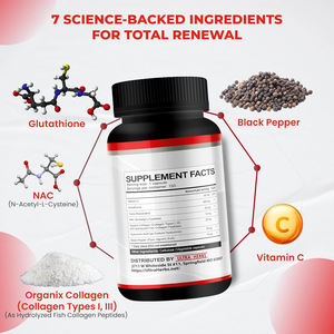 OEM 7-in-1 Anti-Aging Glutathion <span class=keywords><strong>Capsule</strong></span> Supplement Huidverlichtende Gehydrolyseerde Vis Collageen Vitamine C Capsules voor de Gezonde Huid - Product Image 2