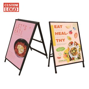 Frame Poster Stand Adjustable Display Frame Sign Outdoor Sidewalk Advertising Portable KT Board Custom Frame 60x90cm Wheels - Product Image 1