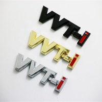 Logo personnalisé en lettres 3D pour voiture, plaque de coffre, badge de pare-chocs, emblème de voiture de luxe, autocollant VVT-i noir mat/chrome