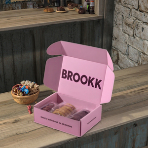 Caja de Embalaje de Papel para Galletas, Pasteles, Donas, Sushi, Repostería, Snacks, Brownies, Color Rosa de Lujo, Más Vendida - Product Image 1