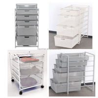 Organisateur de rangement métallique multifonctionnel moderne à 4 niveaux avec tiroirs en treillis métallique, écologique et durable pour la maison et le bureau