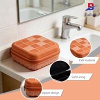Étui rigide personnalisé en EVA pour batterie externe et chargeur, motif quadrillé, pochette de transport, sac de rangement de voyage pour la randonnée