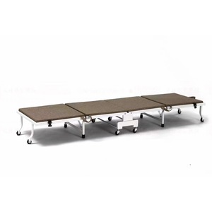 My Beloved Concubine <b>Folding</b> Cot 4-<b>Fold</b> Gray Modern Minimalist <b>Bed</b> With Wheels For Office Nap Temporary Use - Product Image 1
