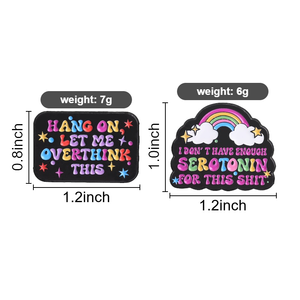 Pin Esmaltado 'Espera un momento, deja que lo piense', Broche '<span class=keywords><strong>No</strong></span> tengo suficiente con el nivel de serotonina', Insignia con Citas de Arcoíris sobre Salud Mental, Joyería, Regalo - Product Image 1