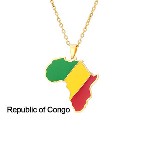 Collar al por mayor con <span class=keywords><strong>mapa</strong></span> del mundo esmaltado y cadena de cuerda trenzada, chapado en oro de 18 quilates, con colgante de <span class=keywords><strong>mapa</strong></span> de país y bandera, <span class=keywords><strong>para</strong></span> joyería unisex - Product Image 6