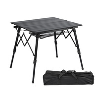 Maßgefertigter Outdoor-Klapptisch aus Aluminiumlegierung, Tragbarer Multifunktionaler Tisch für Straßenverkauf, Nachtmärkte und Camping mit Holzmaserung