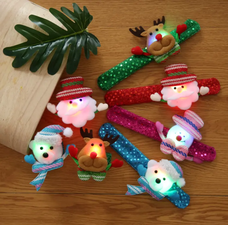 Luminous Christmas Children's Gifts with Lights Christmas Creative Gifts Elderly Snowman Patting Circle Papa Bracelet