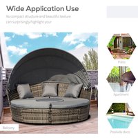 Lit de repos de luxe en rotin tressé de haute qualité pour hôtel, avec baldaquin, mobilier de jardin, chaise longue ronde de plage, transats modernes