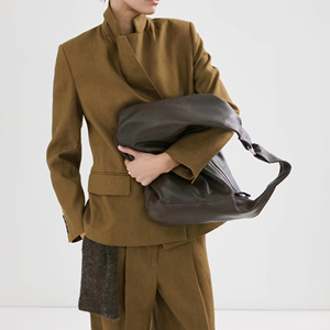 Chic Khaki Olive Linen Blend Notched Lapel Relaxed Fit Single Breasted Blazer women's suits&blaz - Product Image 2