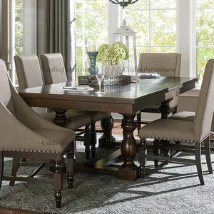 American country style Wooden dining room Furniture vantage rustic wood dining table and chairs