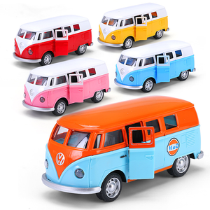 1:32 T1 <span class=keywords><strong>Bus</strong></span> Golfe Huile Édition Alliage Modèle Classique Voiture Jouets Camion Vintage Voiture Simulation Pull Back Son Lumière Moulé Sous Pression En Métal Jouets - Product Image 1