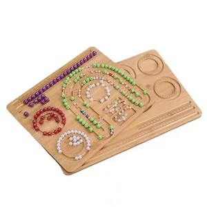Bandeja de exhibición de joyas de 4 niveles con cuentas de madera DIY, para hacer pulseras, de bambú, para uso en escritorio - Product Image 4