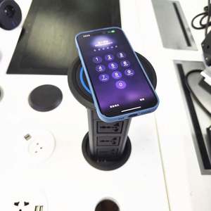 100MM Smart Home Office Prise de courant universelle Foglalat Motorisé <span class=keywords><strong>Cuisine</strong></span> <span class=keywords><strong>Plan</strong></span> de <span class=keywords><strong>travail</strong></span> Électrique Tour de levage Prise avec Port USB-C - Product Image 5