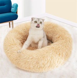 2024 Schlussverkauf neu Winter langes Plüsch-Katzenbett rund Haustierhaus Katze warmes Hundebett Schlafsack-Nest für kleine Katzenprodukte - Product Image 5