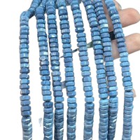 Jinstone 3x6mm Pierre Naturelle Turquoise Bleue Facettée Hexagonale en Forme de Roue de Boussole, Perles en Vrac pour Fabrication de Colliers, Bracelets et Bijoux DIY, Vente en Gros