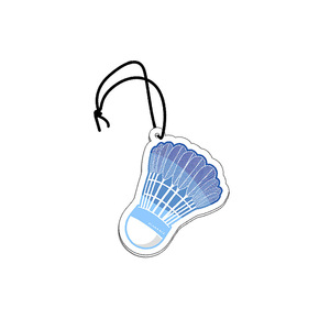 Feuilles parfumées en papier en forme de badminton pour voiture, diffuseurs de parfum personnalisables pour rétroviseur, pendentifs parfumés rechargeables - Product Image 1