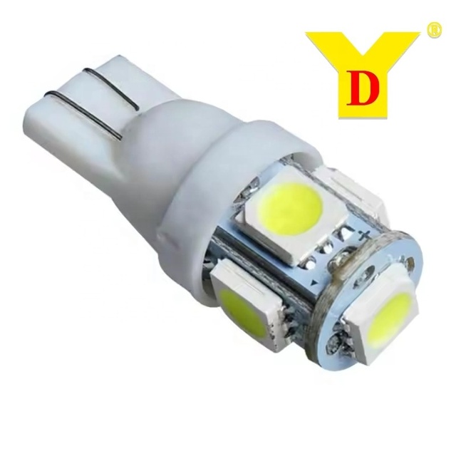 YD T10 LED Car Light Bulb Yellow 5050 5SMD Wedge 10W 80LM Width Indicator Light New Car Accessories with Universal Fitment
