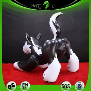 Custom Inflatable Bouncy Black Wolf To Enjoy Hongyi Toy Inflatable Squeaky Wolf Animal PVC Toys