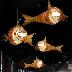 Люстра в форме рыбы в вестибюле отеля, клубный ресторан, ресторан, дизайн, креативная люстра в форме рыбы - Product Image 2