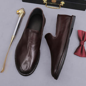 New Style Men's Ankle Waterproof Leather Shoes-Thick-Sole Handmade Height Increasing Casual men' leather Dress Shoes&<b>Oxfords</b> - Product Image 2