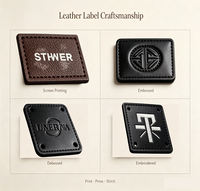 Étiquettes en cuir personnalisées en gros, logo gaufré, thermocollantes pour jeans et casquettes de camionneur
