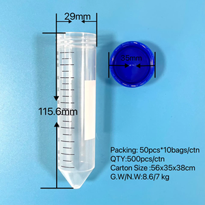 Autoclaváveis 25/50/100-Pack estéril 50ml cônico plástico centrífuga tubo para cultura celular centrífuga armazenamento amostra - Product Image 4