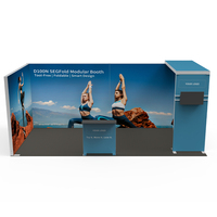 Stand d'exposition modulaire pliable sans outil ADMAX en aluminium 10x20 10x10 avec sublimation personnalisée par transfert thermique pour salon professionnel