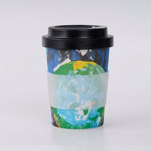 แก้วกาแฟแบบพกพาขนาด 12 ออนซ์ 350 มล. ทำจากใยไผ่ธรรมชาติ ใช้ซ้ำได้ เป็นมิตรต่อสิ่งแวดล้อม พร้อมฝาปิดซิลิโคนกันรั่ว - Product Image 3