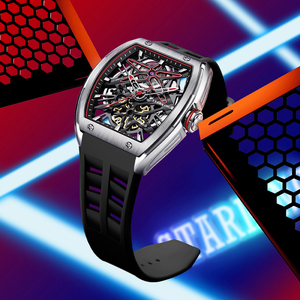 Orologio Meccanico di Alta Qualità Tonneau, Design Esclusivo in Acciaio Inossidabile, Impermeabile, Orologio <span class=keywords><strong>da</strong></span> <span class=keywords><strong>Polso</strong></span> di Lusso di Marca per <span class=keywords><strong>Uomo</strong></span> - Product Image 3