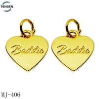 Pendentif personnalisé en forme ronde avec nom, en cristal et strass plaqué or, motif chrétien mignon, pour collier, logo décoratif pour bijoux