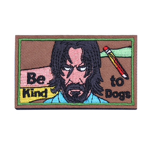 Patch brodé 'Be Kind to Dogs' - Meme drôle - Patch tactique <span class=keywords><strong>moral</strong></span> - Fixation auto-agrippante pour sac à dos, gilet, badge - Vente en gros - Product Image 4