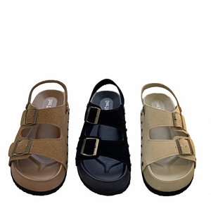 Collection Printemps-Été – Sandales plates blanches décontractées pour femme avec semelle extérieure épaisse en EVA et tige en PU, idéales pour toutes les saisons - Product Image 3