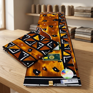 Tissu Africain en Cire Bio Premium pour Mariages, Poids Moyen, Écologique, Séchage Rapide, Design Moderne et Élégant, Respirant - Product Image 4