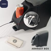 Boîte de console d'accoudoir de voiture universelle en cuir PU pour Renault, kit d'accoudoir central avant en cuir de haute qualité personnalisé