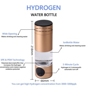 زجاجة مياه هيدروجينية ذكية OEM بتركيز 5000 جزء في البليون، محمولة مع مولد تحليل كهربائي SPE PEM للترطيب اليومي - Product Image 4