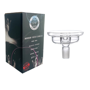 Cazoleta <span class=keywords><strong>de</strong></span> vidrio para shisha/narguile <span class=keywords><strong>de</strong></span> 14 mm <span class=keywords><strong>de</strong></span> diámetro para soporte <span class=keywords><strong>de</strong></span> carbón metálico <span class=keywords><strong>de</strong></span> 18.8 mm <span class=keywords><strong>de</strong></span> diámetro, accesorios para fumar con embalaje en caja. - Product Image 1