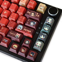 Jolies touches de clavier rouges à thème, 129 touches, profil Cherry, pour clavier mécanique à commutateurs Mx 61/87/104/108