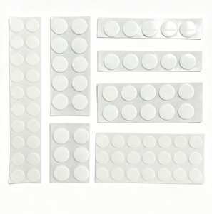 Points adhésifs ronds transparents blancs sur mesure en acrylique, double face, avec colle nano - Product Image 1