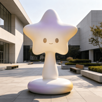 Escultura de Fibra de Vidrio Abstracta Grande Personalizada, Estatua de Arte Moderna con Curvas Huecas, Impermeable, para Plaza Comercial, Ciudad