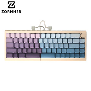 Clavier mécanique Zornher ST68 Milk Coffee + Green Island, type split, sans fil, personnalisable, tri-mode, pour bureau, e-sport et jeux - Product Image 3