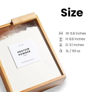 Boîte de rangement en bois design moderne distributeur de plastique PP rectangulaire pour l'organisation des céréales à l'avoine et autres aliments cuisine - Product Image 5