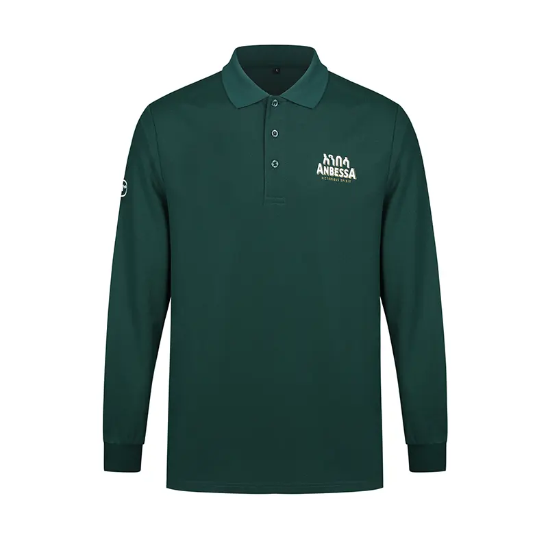 Wholesale Custom Embroidery Logo Men Uniform Plain Blank 100% Cotton Polyester Sublimation Long Sleeve Polo Shirts