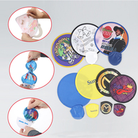 Éventails ronds pliables personnalisés en nylon imprimés par sublimation DIY, type frisbee, pour promotion estivale