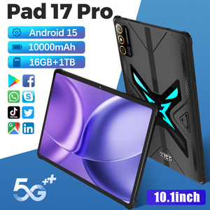 Tablet <span class=keywords><strong>PC</strong></span> <span class=keywords><strong>Pad</strong></span> 17 Pro con Cámara de 18MP+32MP, Doble SIM, Pantalla HD de 10.1 Pulgadas, 16GB+1TB de Almacenamiento, Procesador MTK Octa Core - Product Image 1