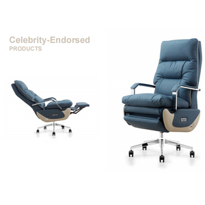 電動回転式人気ライトボスチェア人間工学に基づいたオフィスチェア快適なリクライニング機能付きシンプル本革オフィスチェア - Product Image 2