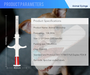 Microchip RFID para Mascotas, Perros, con Etiqueta de Identificación de Vidrio Personalizada, Inplantador ISO11784/785 FDX-B, Certificado ICAR, Chip de Rastreo, IP67, 10 Años - Product Image 2