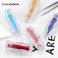 Bouteille de micro-perles en verre 3D pour nail art, 27 couleurs, strass en cristal brillant, été, 6g
